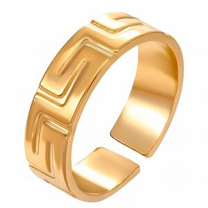 Gold Geometric Open Ring